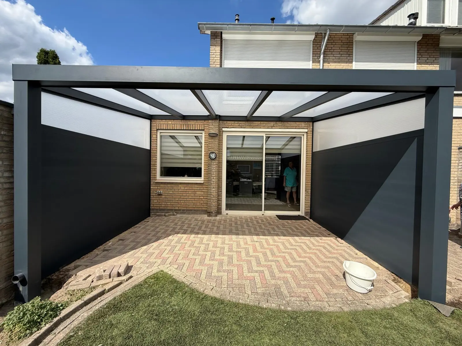 terrasoverkapping in antwerpen in aanbouw